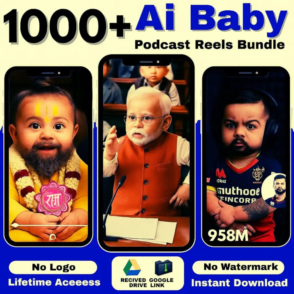 1000 AI Baby Podcast Reels Bundle